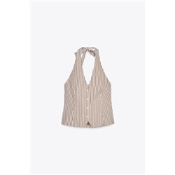 TOP CHALECO HALTER RAYAS