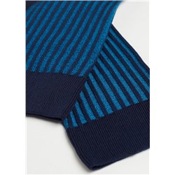 Kurze gerippte Herrensocken aus Fil d‘Ecosse