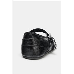 PATENT EFFECT BALLERINA SHOES WITH BUCKLES