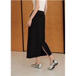 Женская фактурная шерстяная юбка-миди