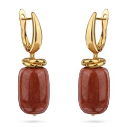 Серьги Терра (говлит терракотовый 13х18мм; покрытие золото), Есть комплект