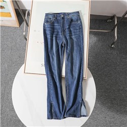 Женские джинсы с разрезами по низу штанин КАР*Л😎