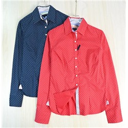 Женская рубашка в горошек из тонкого хлопка  ТОММИ ХИЛФИГЕ*Р