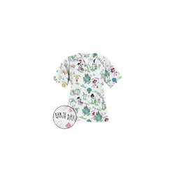UA Earth Day White Print Scrub Top