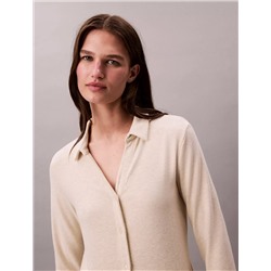 Brushed Knit Slim Sleep Shirt