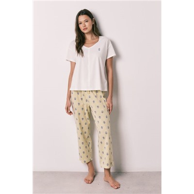Pijama Capri algodón blanco