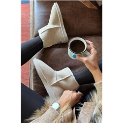 Bambi Bej Süet Kadın Bot & Bootie K02635510102
