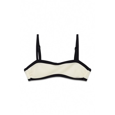 Top bikini horizontal color block B&W