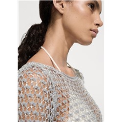 Vestido crochet lúrex