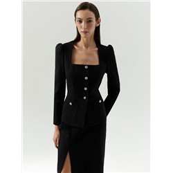 Твидовый жакет с квадратным вырезом, ML821/camadi