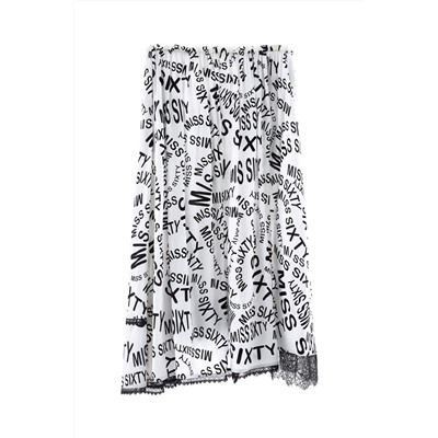 Falda midi Blanco y negro