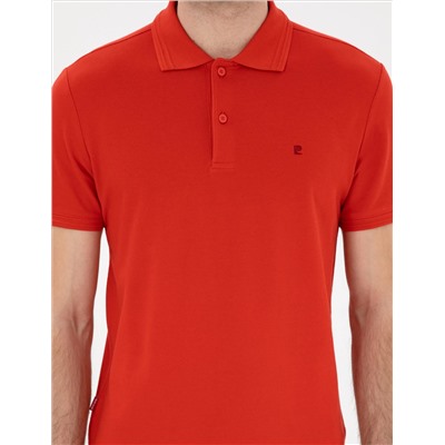 Kırmızı Slim Fit %100 Pamuk Polo Yaka Basic Tişört