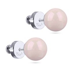 Пусеты Акварель (Майорка розовая 8мм; покрытие родий), Есть комплект