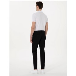 Siyah Slim Fit Beli Lastikli Kanvas Pantolon