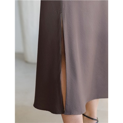 Юбка миди с разрезом скроенная по косой из плотного лиоцелла