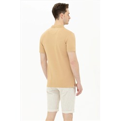 Erkek Camel Basic Polo Yaka Tişört