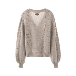 Cárdigan y top de lana Topo