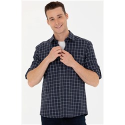 Erkek Lacivert Uzun Kollu Gömlek