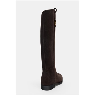 FLAT SUEDE RIDING BOOTS