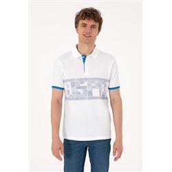 Erkek Regular Fit Polo Yaka Beyaz Tişört