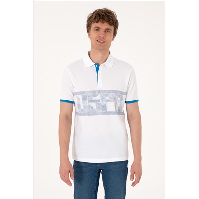 Erkek Regular Fit Polo Yaka Beyaz Tişört