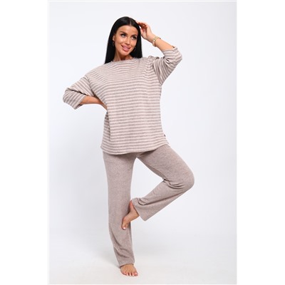 Костюм 375711 домашний махровый в полоску