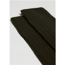 Lange gerippte Herrensocken mit Wolle und Cashmere