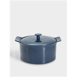 Кастрюля, 3 л, с крышкой, фарфор P, синяя, Indulgence