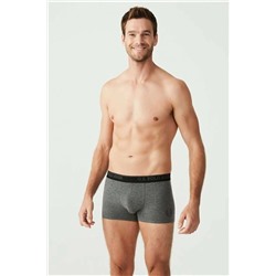 U.S. Polo Assn. Erkek Antrasit Melanj - Siyah - Siyah Baskılı 3'lü Boxer