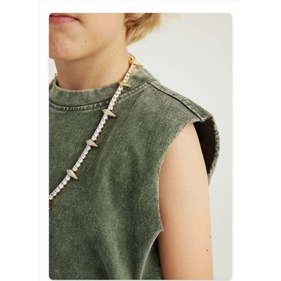 Детская свободная майка/ топ без рукавов для мальчиков с эффектом потёртостей Материал: 100% хлопок