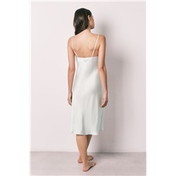 Camisón midi tirantes satén verde