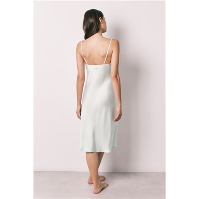 Camisón midi tirantes satén verde