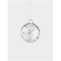 Игрушка елочная, 6 см, пластик/пайетки, серебристая, Шар, New year