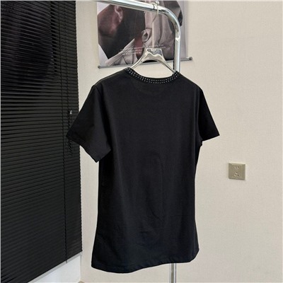 Женская футболка с принтом и стразами КОУ*Ч