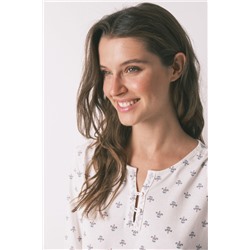 Camisón manga larga 100% algodón flores