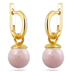 Серьги (Майорка 12мм розовая; покрытие золото), Есть комплект