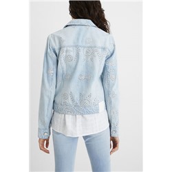 Chaqueta vaquera slim bordados