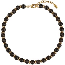 Чокер Терра (раухтопаз 10мм; покрытие золото) 42-47см, Есть комплект