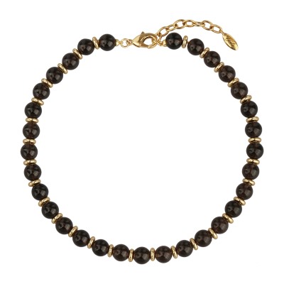 Чокер Терра (раухтопаз 10мм; покрытие золото) 42-47см, Есть комплект