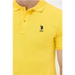 Erkek Koyu Sarı Basic Polo Yaka Tişört