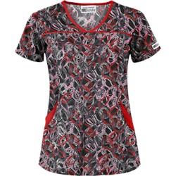 UA Twister Black Print Scrub Top