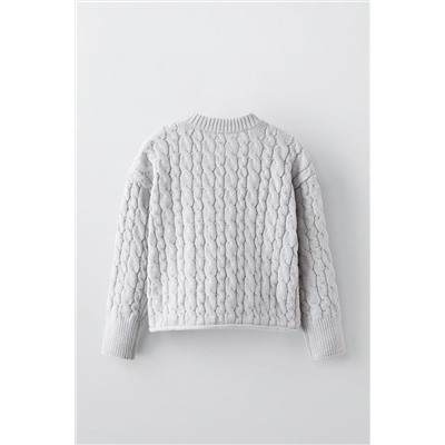 CABLE-KNIT CHENILLE SWEATER