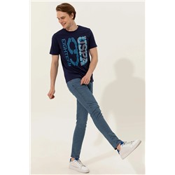 Erkek Lacivert Bisiklet Yaka Tişört