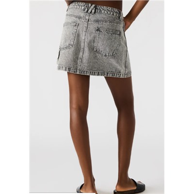Abaco Denim Skirt Light Grey