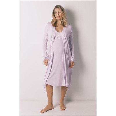 Bata midi "maternity" canalé lila