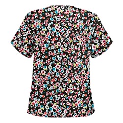 UA Passion Posies Black Print Scrub Top
