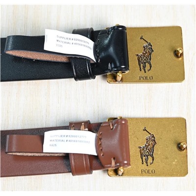 Мужской кожаный модный ремень с металлической пряжкой RALPH LAURE*N