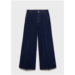 Jeans wideleg tiro alto rinse wash