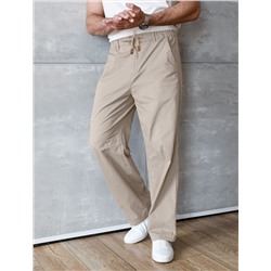 Брюки с поясом на резинке из эластичного твилла