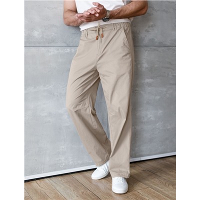 Брюки с поясом на резинке из эластичного твилла